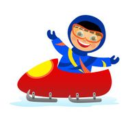 child on bobsleigh