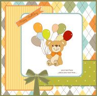 baby shower card with cute teddy bear N59