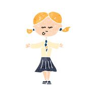 retro cartoon schoolgirl