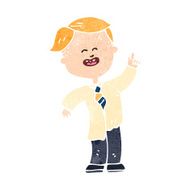 retro cartoon schoolboy