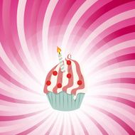 Cupcake invitation card vector illustration