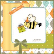 birthday card with bee N4