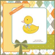 baby shower card with little duc N3