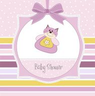 new baby girl announcement card N28