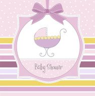 Baby girl announcement card N42