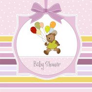 baby shower card with cute teddy bear N60