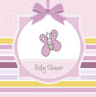cute baby shower card with butterfly N4
