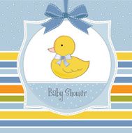 baby shower card with little duc N4