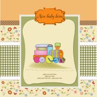 baby shower card with toy train N15