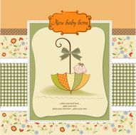 baby shower card with umbrella N13