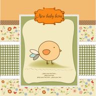 new baby announcement card with chicken N13