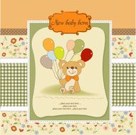 baby shower card with cute teddy bear N62