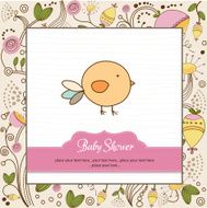 new baby announcement card with chicken N14