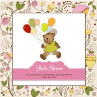 baby shower card with cute teddy bear N63