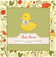 baby shower card with little duc N6