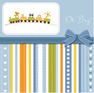 baby shower card with toy train N16