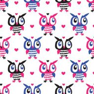 Owl Heart Seamless background