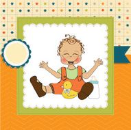 baby boy playing with his duck toy N11