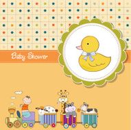 funny cartoon baby shower card N6