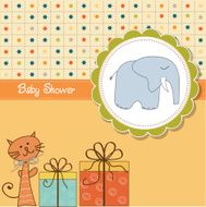 funny cartoon baby shower card N8