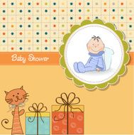 funny cartoon baby shower card N9