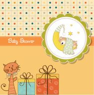 funny cartoon baby shower card N11