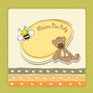baby shower card with teddy bear toy N63