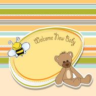 baby shower card with teddy bear toy N64