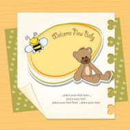 baby shower card with teddy bear toy N66