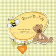 baby shower card with teddy bear toy N70