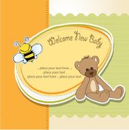 baby shower card with teddy bear toy N71