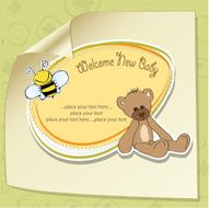 baby shower card with teddy bear toy N74