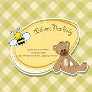 baby shower card with teddy bear toy N76