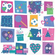 hearts flowers and birthday gifts background