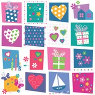 hearts flowers and birthday gifts background N2