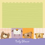 baby shower card with funny cube animals N4