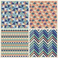 Seamless geometric cube background set