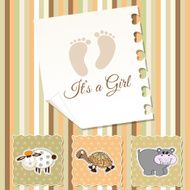 New baby girl shower invitation N3