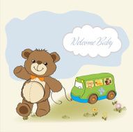 baby shower card with cute teddy bear N67