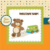 baby shower card with cute teddy bear N70