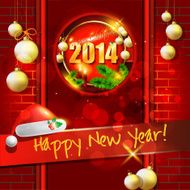 Happy New Year card or background with snowflakes N2