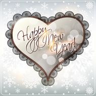 Happy New Year card or background with snowflakes and stars