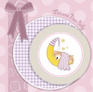 delicate baby announcement card N4