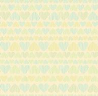 Decorative blue romantic pattern with linear hearts