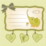 romantic baby announcement card N31