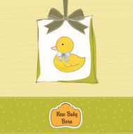 baby shower card with little duck N5