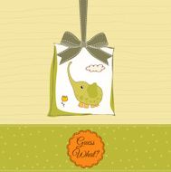 romantic baby announcement card N32