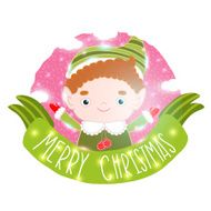 Christmas elf card with ribbon N2