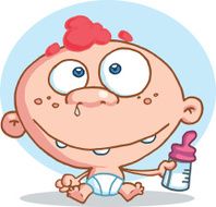 Baby Holding A Bottle With Background