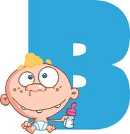 Funny Cartoon Alphabet Letter B